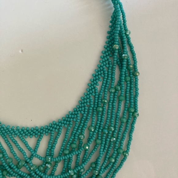 Turquoise Seed Bead Multilayer Necklace, NWOT - Picture 6 of 7